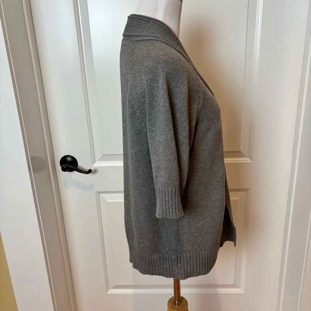 Isabella’s Closet Gray Open Front Knit Cardigan Sweater M
